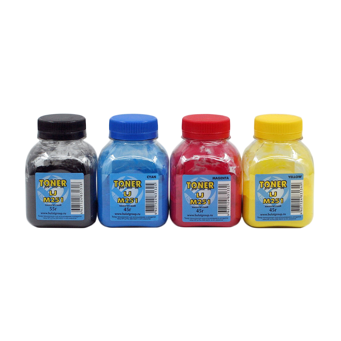Тонер HP Color LJ M251/CP1215/Canon LBP-7100C банка 45г Yellow хим БУЛАТ