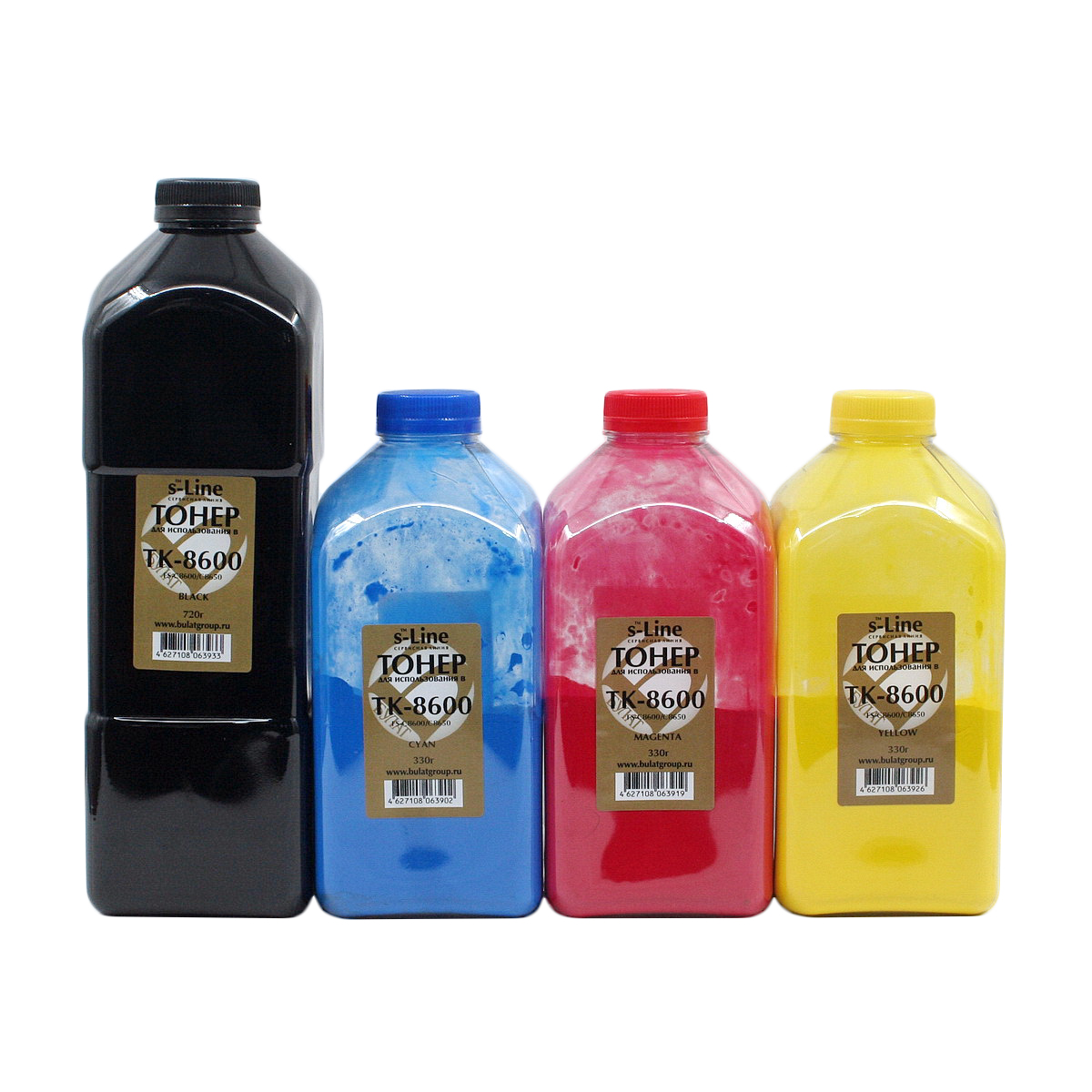 Тонер Kyocera FS-C8600/C8650 банка 330г (тонер+девелопер) TK-8600 Yellow БУЛАТ s-Line