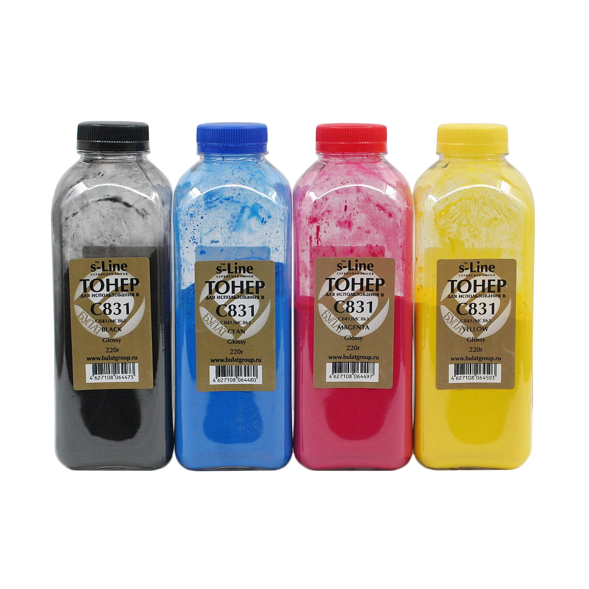 Тонер Oki C831/C841/MC861 банка 220г Black (Glossy) БУЛАТ s-Line