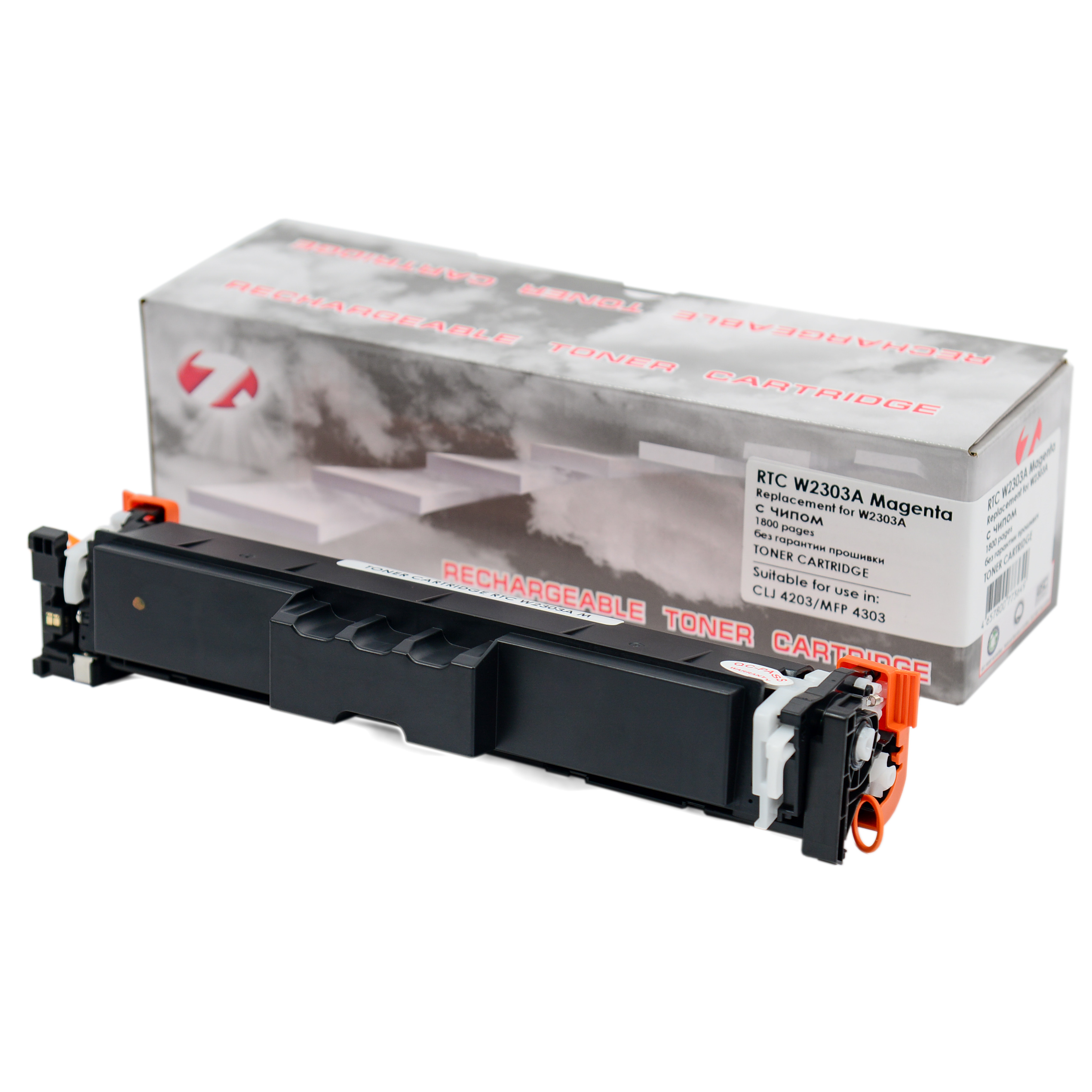 Тонер-картридж HP Color LJ 4203/4303 W2303A Magenta (1.8k). 7Q без гарантии прошивки
