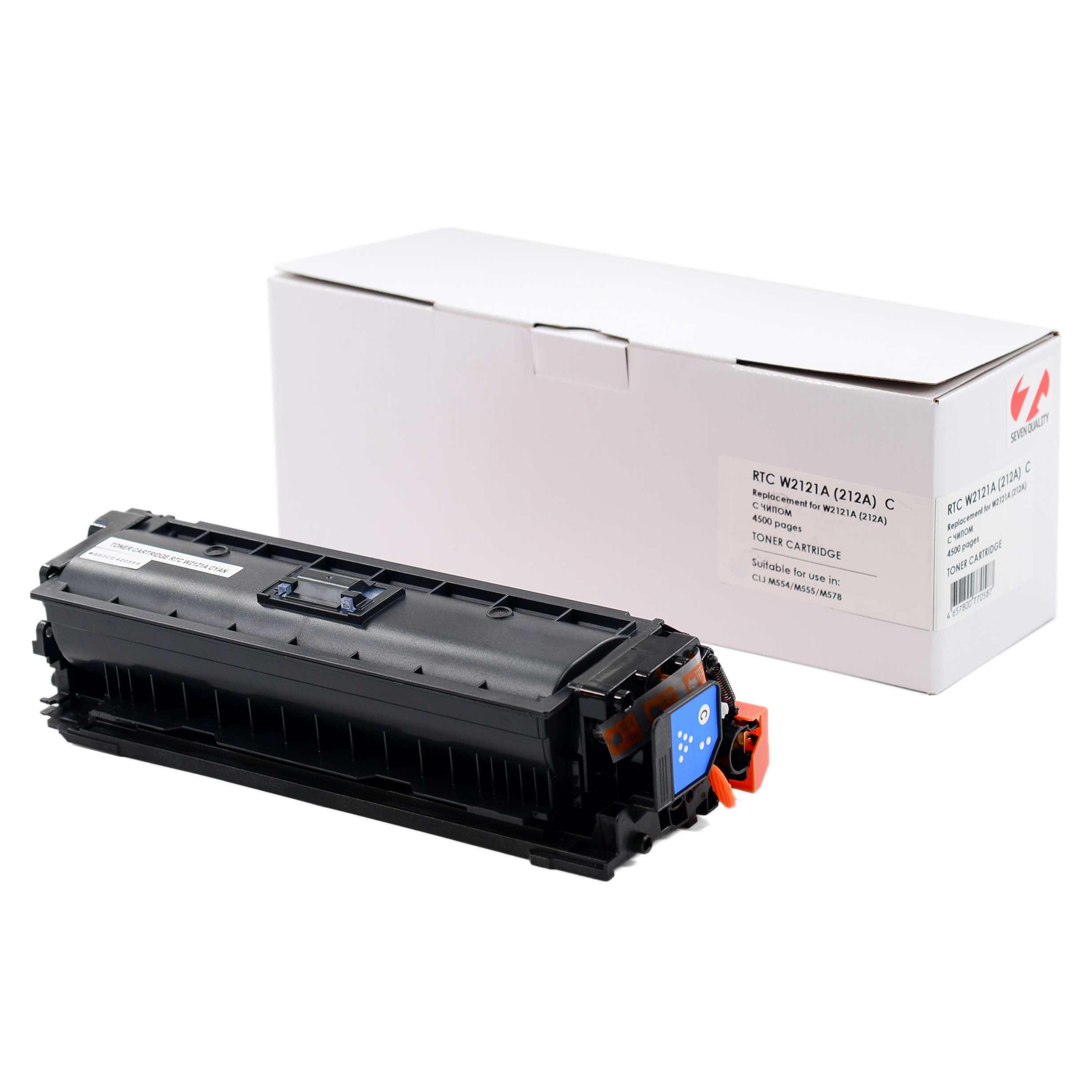 Тонер-картридж HP Color LJ M554/M578 W2121A (212A) Cyan (4.5k). 7Q без гарантии прошивки