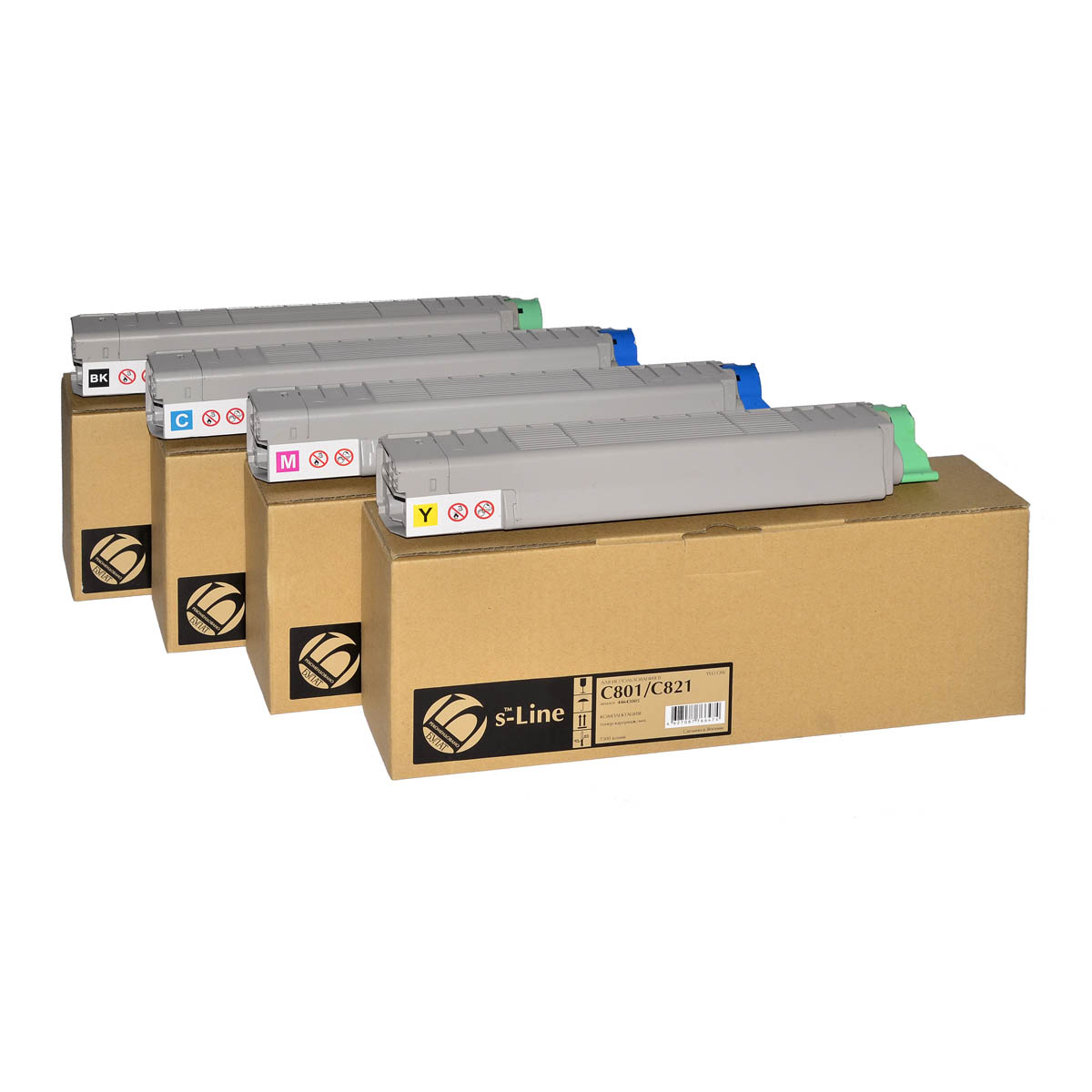 Тонер-картридж Oki C801/C821 44643001 Yellow (7.3k) БУЛАТ s-Line.