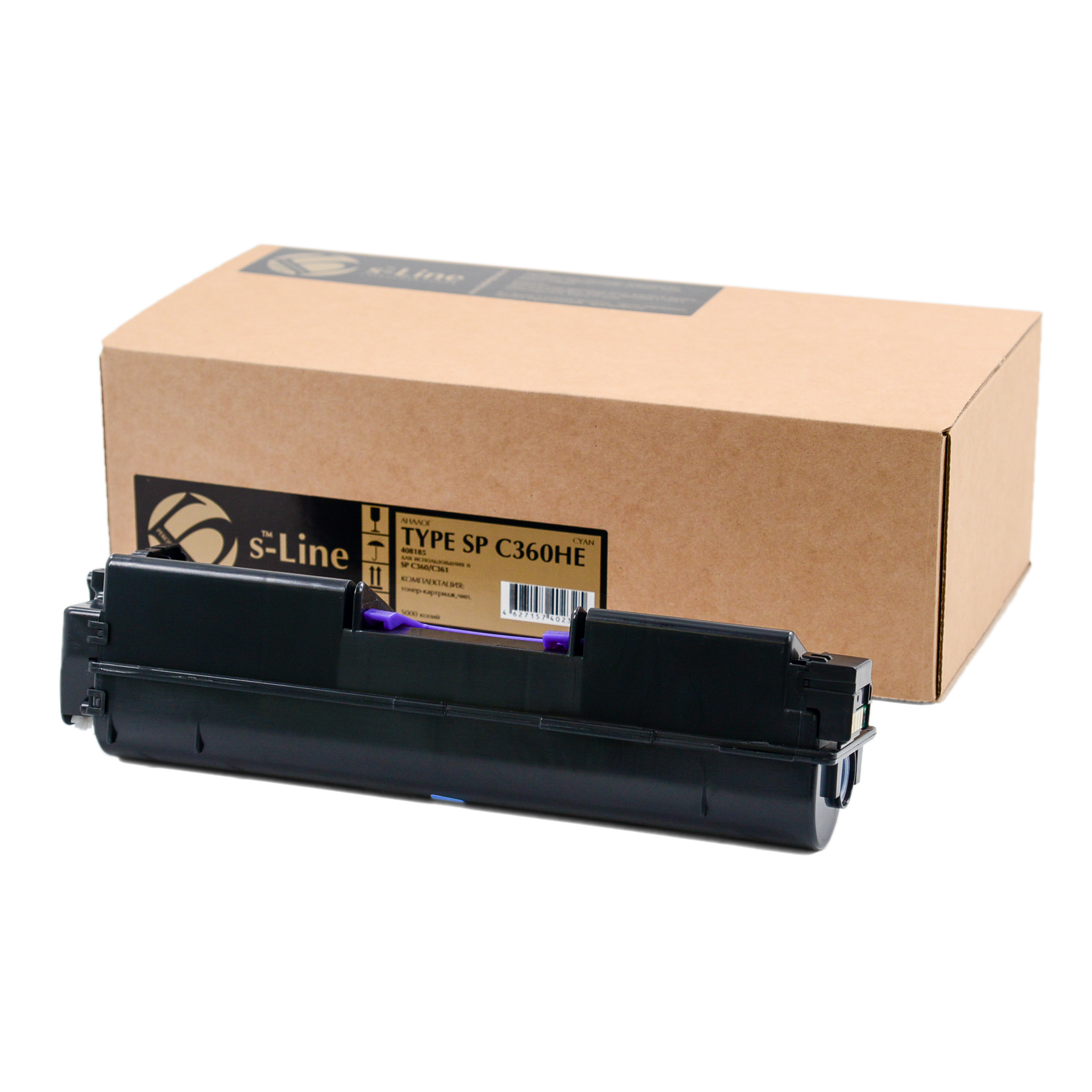 Тонер-картридж Ricoh SP C360 SP C360HE/408185 (5k) Cyan БУЛАТ s-Line