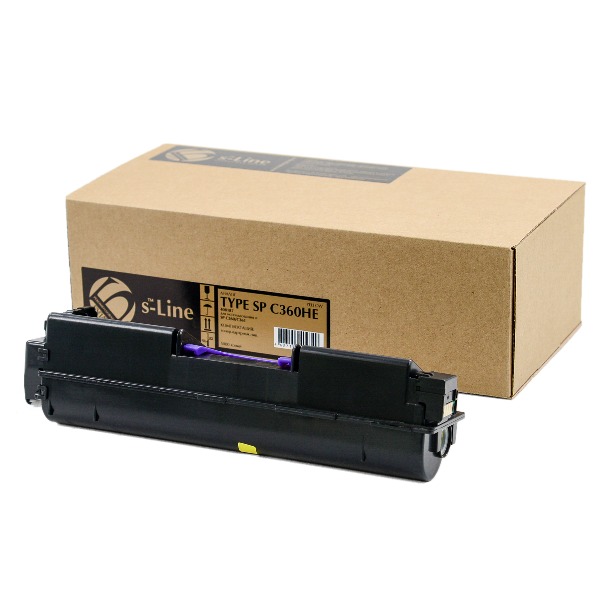 Тонер-картридж Ricoh SP C360 SP C360HE/408187 (5k) Yellow БУЛАТ s-Line