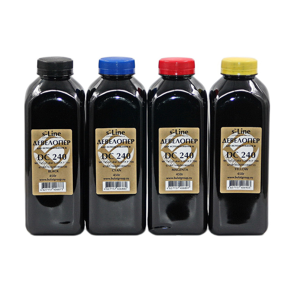 Девелопер Xerox DC 240/WC 7655/Color 550/DCP 700 675K17930/005R00730 банка 450г Black БУЛАТ s-Line